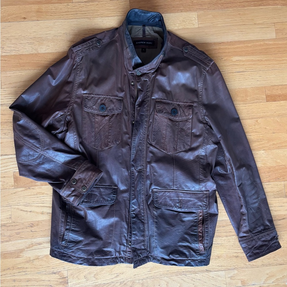 Andrew Marc Dark Brown Military Jacket